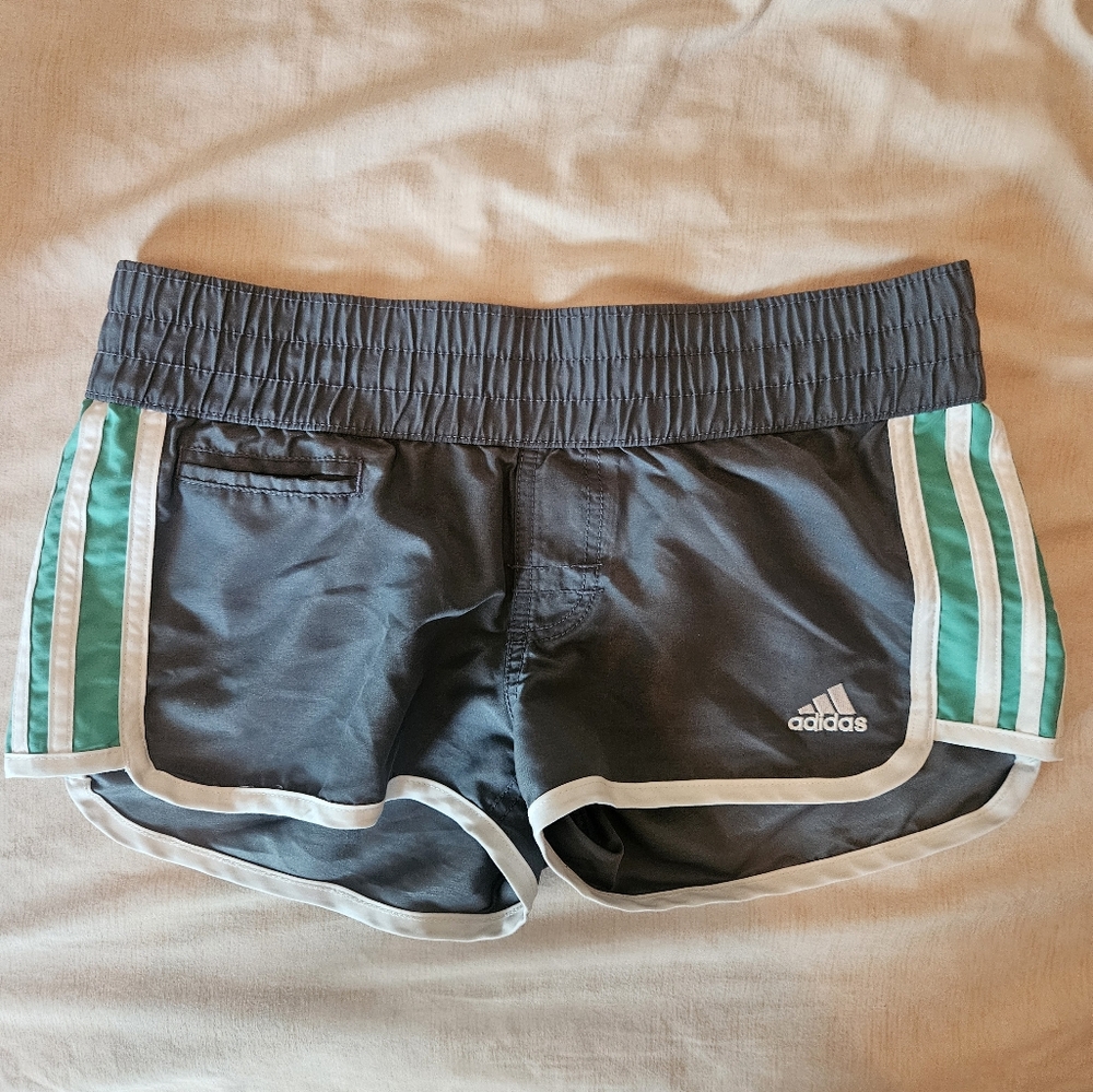 Adidas athletic swim board shorts grey medium